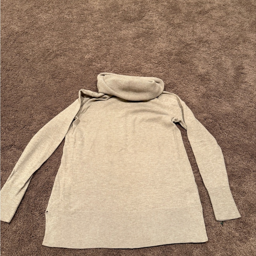 LOFT Tan Cowl Neck Sweater